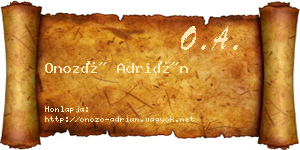 Onozó Adrián névjegykártya