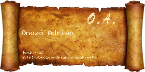 Onozó Adrián névjegykártya